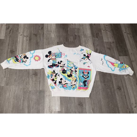 The Walt Disney Company Minnie & Mickey Vintage Long Sleeved Sweater Sweatshirt - Picture 9 of 13